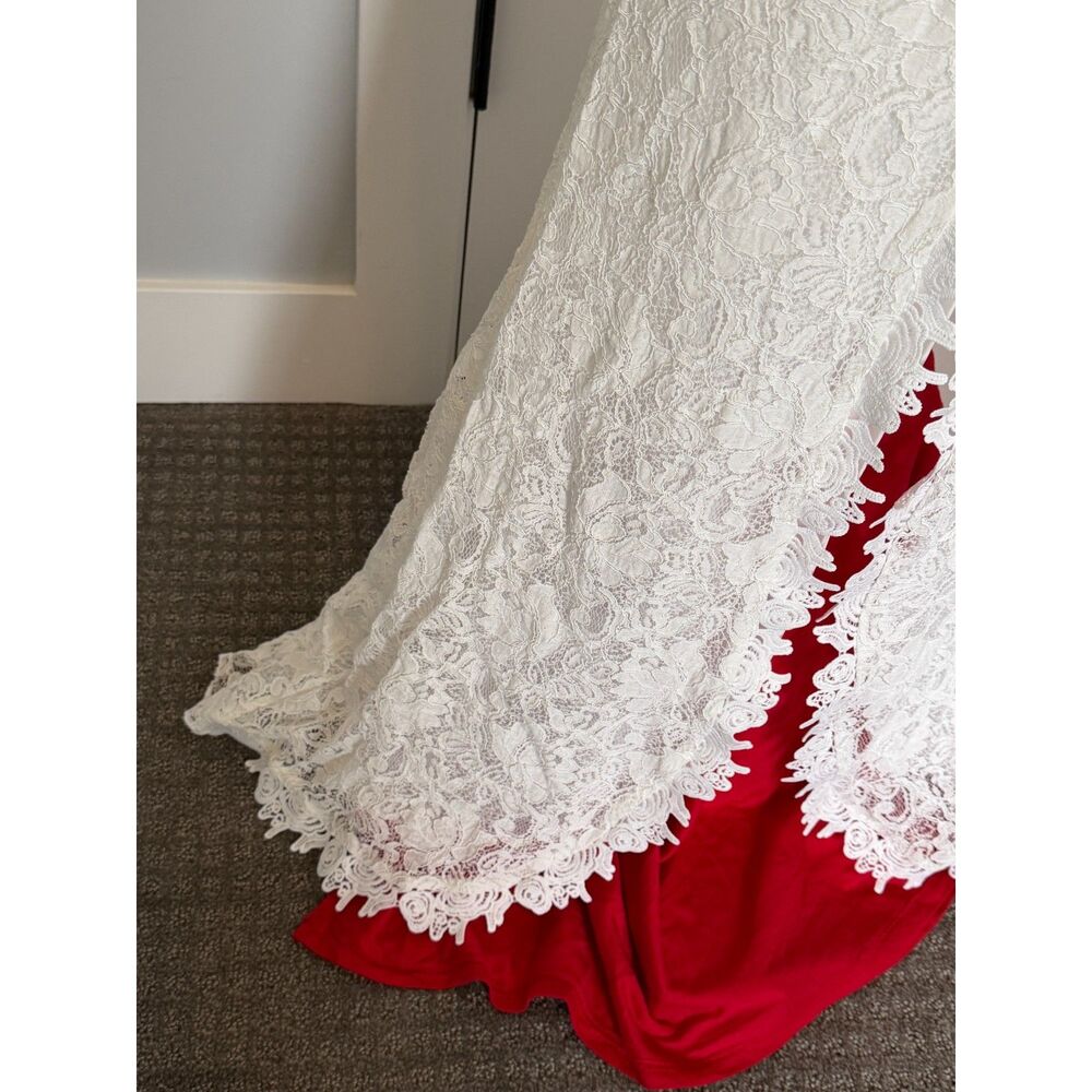 Brand Unknown White Lace Dress with Train, Wedding Party dress, Sizee 4-6? - Picture 8 of 14